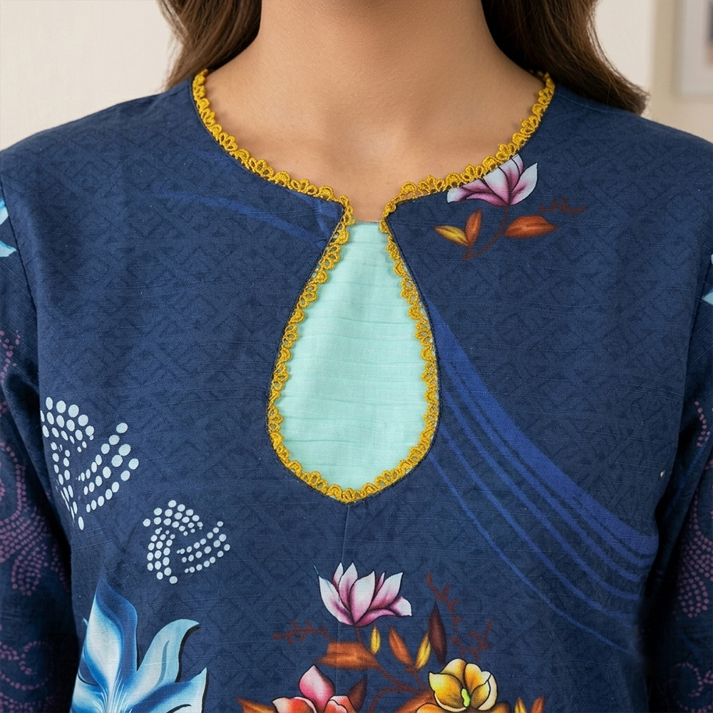 Blue 2pc Khaddar wholesale Pakistani Suits