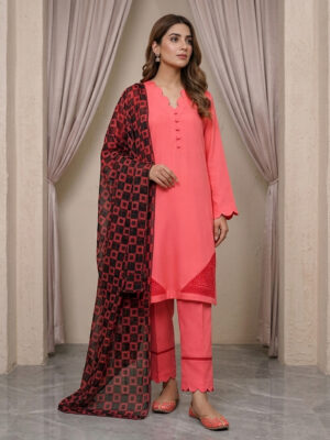 Coral Pink Wholessale linen stitched suits