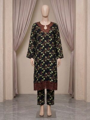 Charcoal & Sage Botanical Print 2pc Wholesale Linen Suit