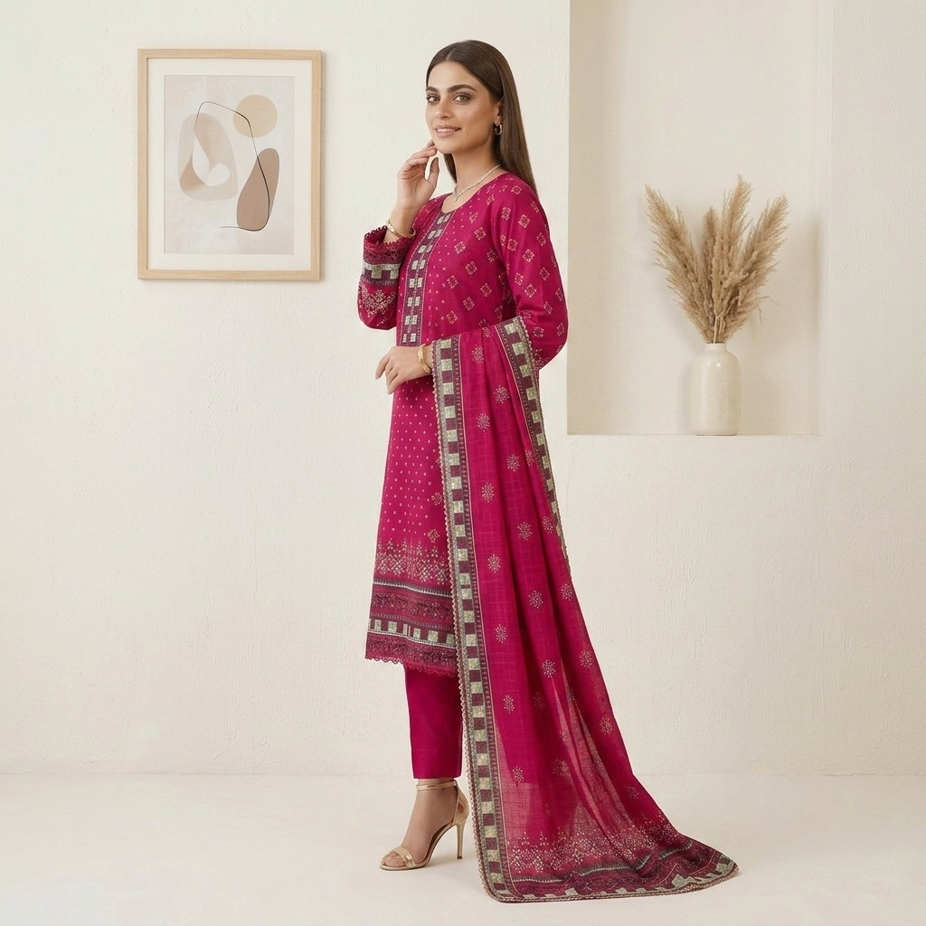 Berry 3pc Wholesale Bin Saeed Lawn Dress