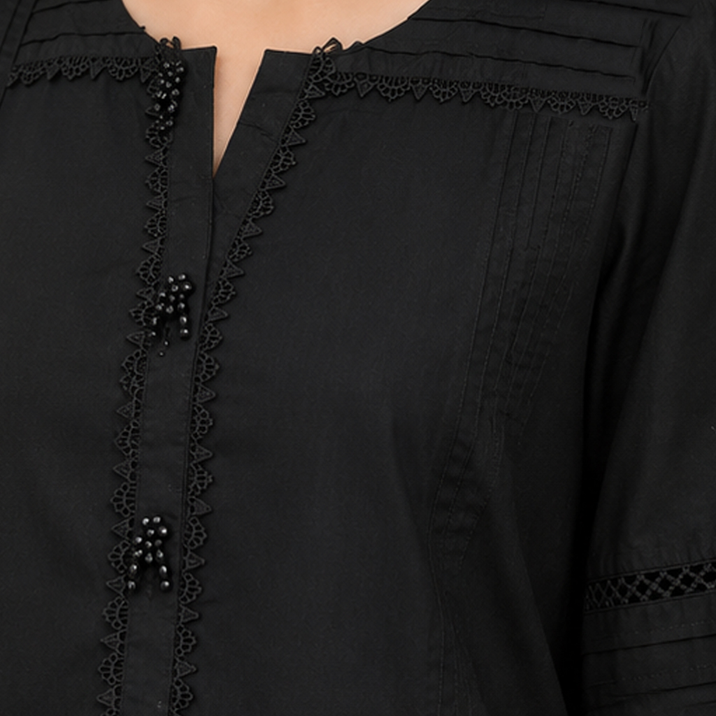 Premium Black Solid Pakistani Wholesale Suit - Image 2