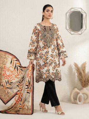 Elegant Cream 3pc Stitched Wholesale Lawn Suits