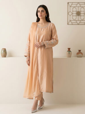 Light Apricot Silk 3pc Outfit Made to Order