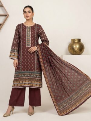 Maroon Wholesale Bin Saeed Stitched Salwar Kameez