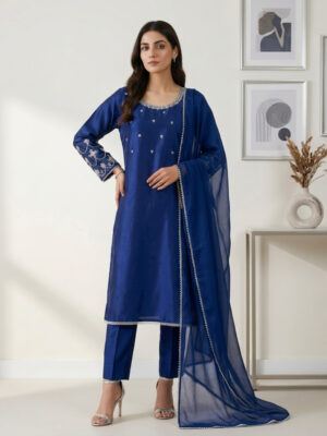 Nile Blue Silk 3pc Outfit Made to Order