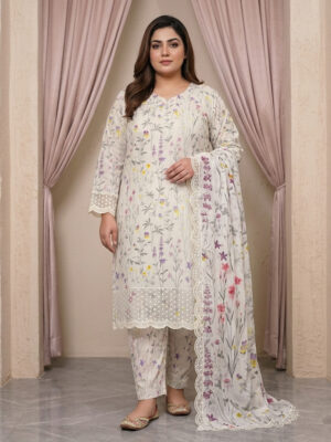 Off-White Wholesale Pakistani Lawn Suit