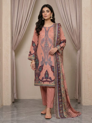 Peach-Pink Pakistani Wholesale Lawn Suit