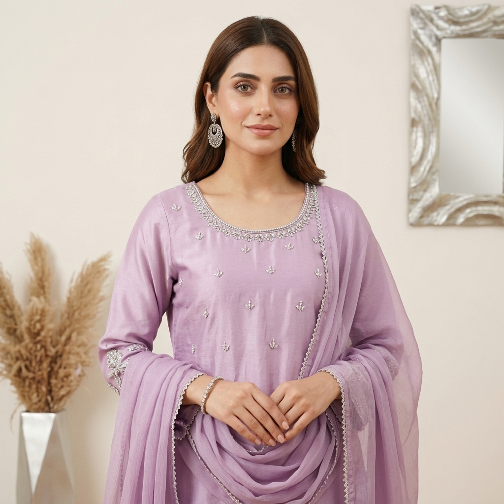 Pink Flare Silk 3pc Outfit Made to Order