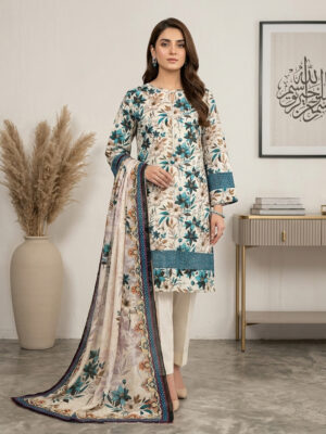 Premium Beige Teal 3pc Lawn Suits Wholesale Pakistani