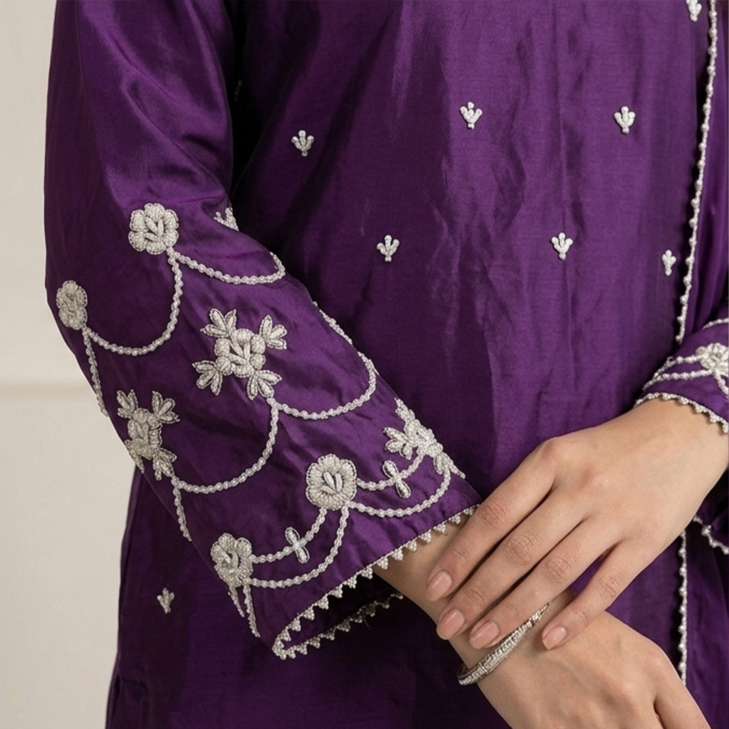 Royal Purple Silk 3pc Outfit Made to Order