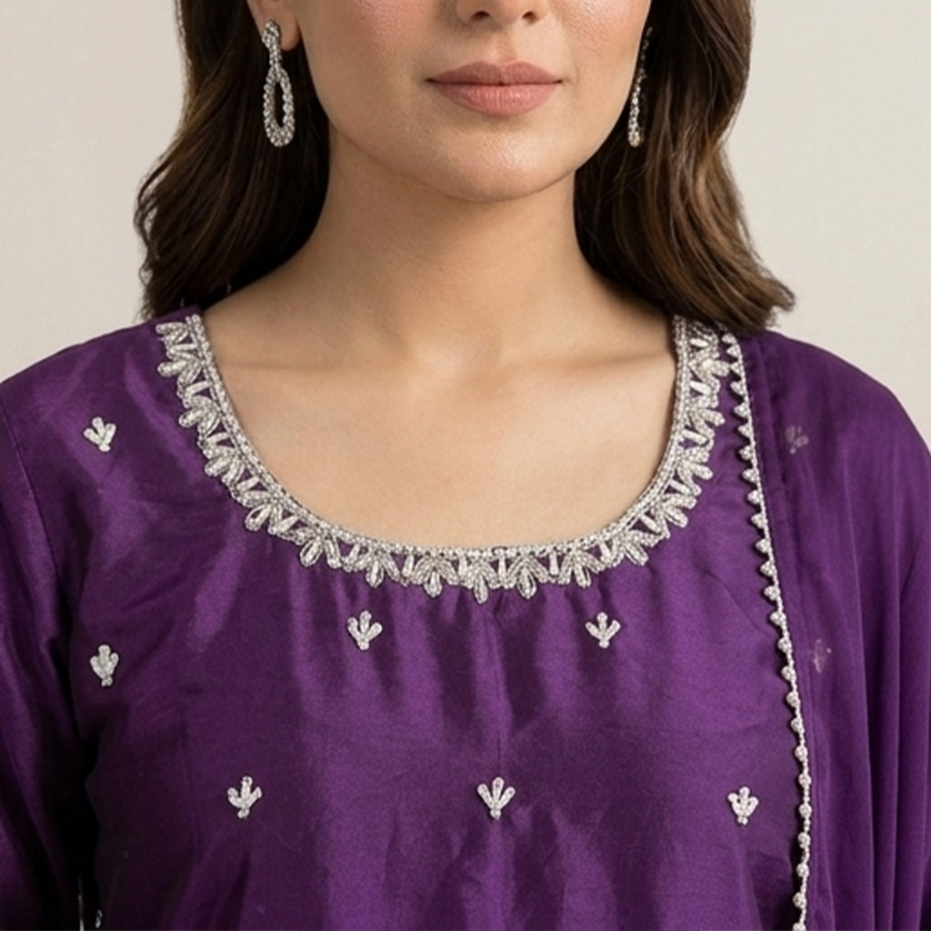 Royal Purple Silk 3pc Outfit Made to Order