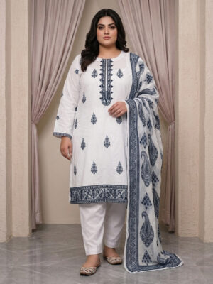 White Wholesale Pakistani Lawn Suit