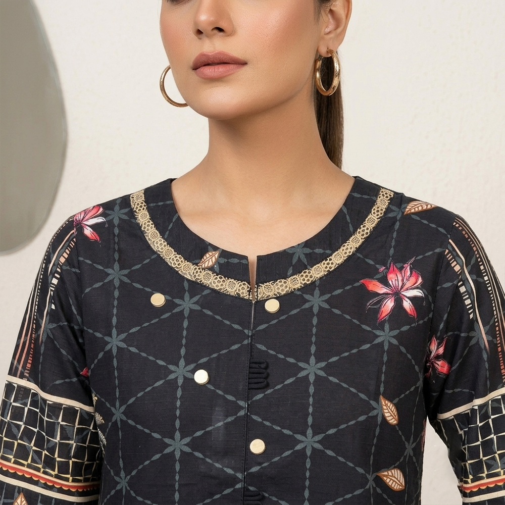 Classic Black 2pc Wholesale Pakistani Linen Suit