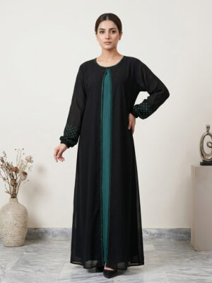 Crystal Beaded Black Open-Style Wholesale Gown