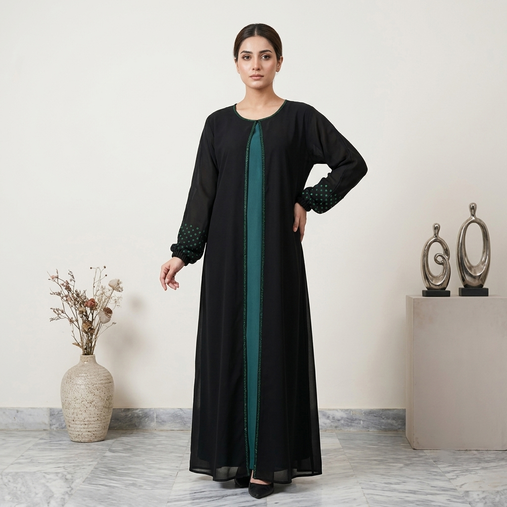 Crystal Beaded Black Open-Style Wholesale Gown