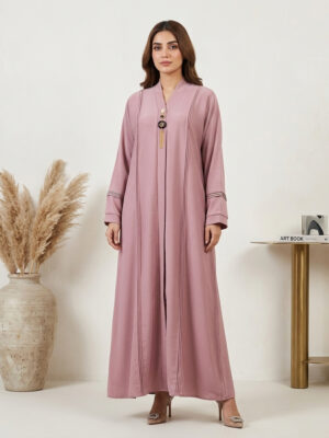 Dusty Rose Wholesale Abaya with Gold Tassel