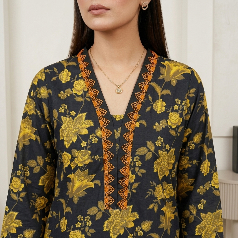 Elegant Black 2pc Wholesale Pakistani Khaddar Suits