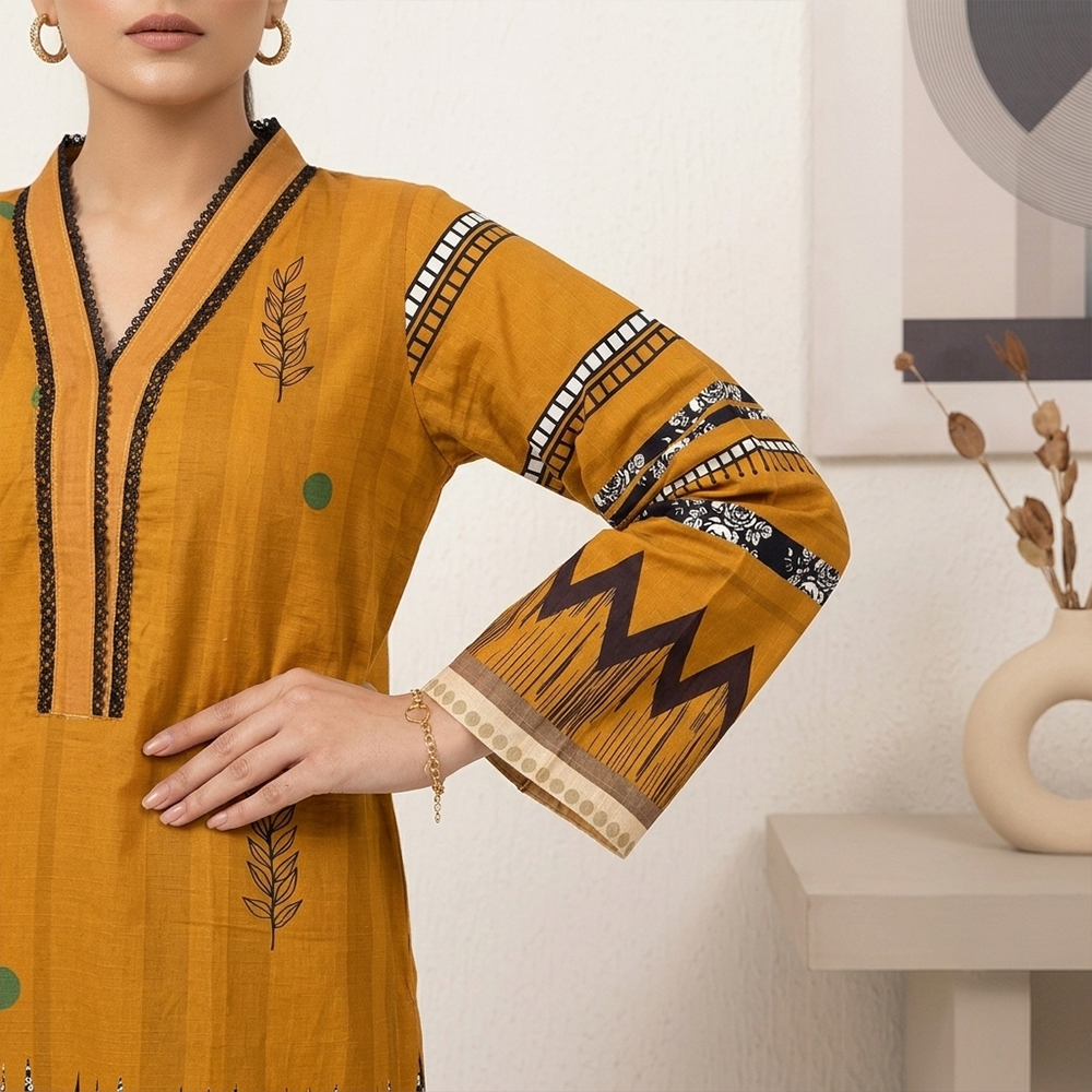 Mustard 2-Piece Wholesale Pakistani Linen Suit