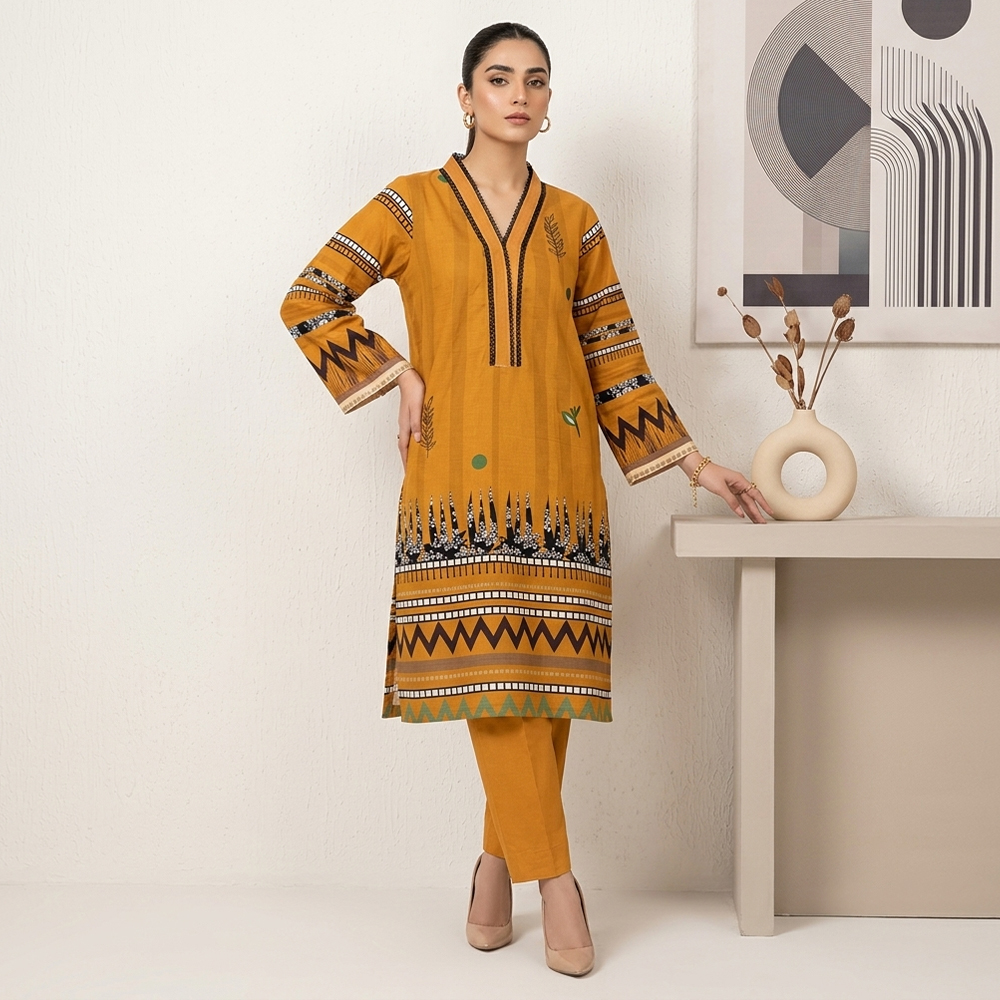 Mustard 2-Piece Wholesale Pakistani Linen Suit