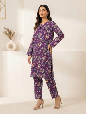 Purple Floral Printed Khaddar Pakistani Suit Wholesale