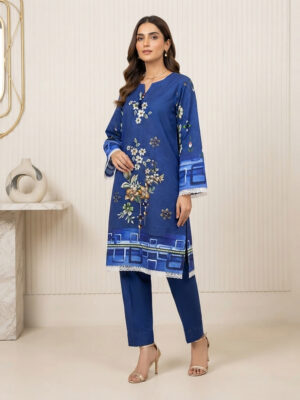 Royal Blue Printed Wholesale Linen Suit Wholesale