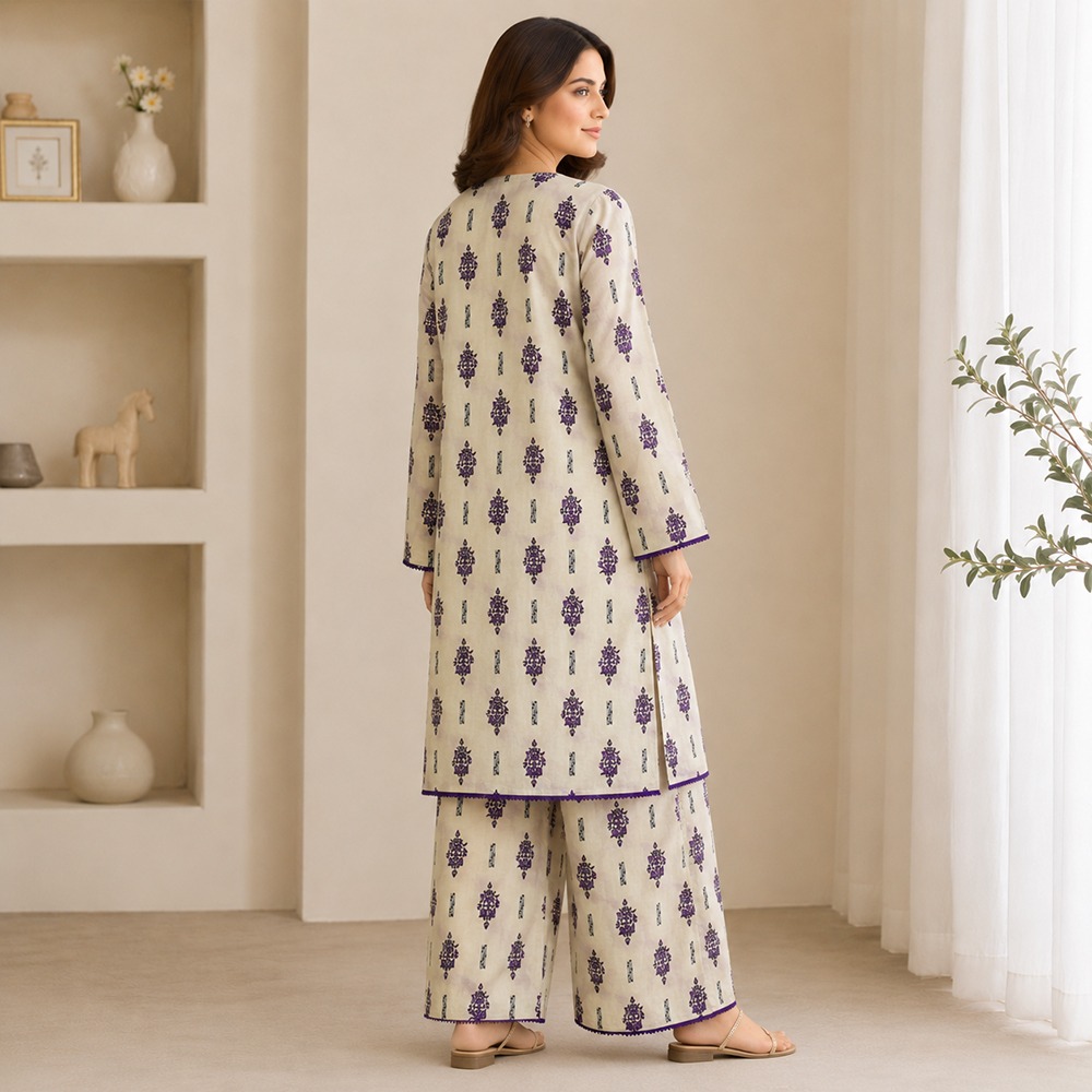 Beige wholesale 2pc pakistani lawn suit