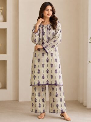 Beige wholesale 2pc pakistani lawn suit