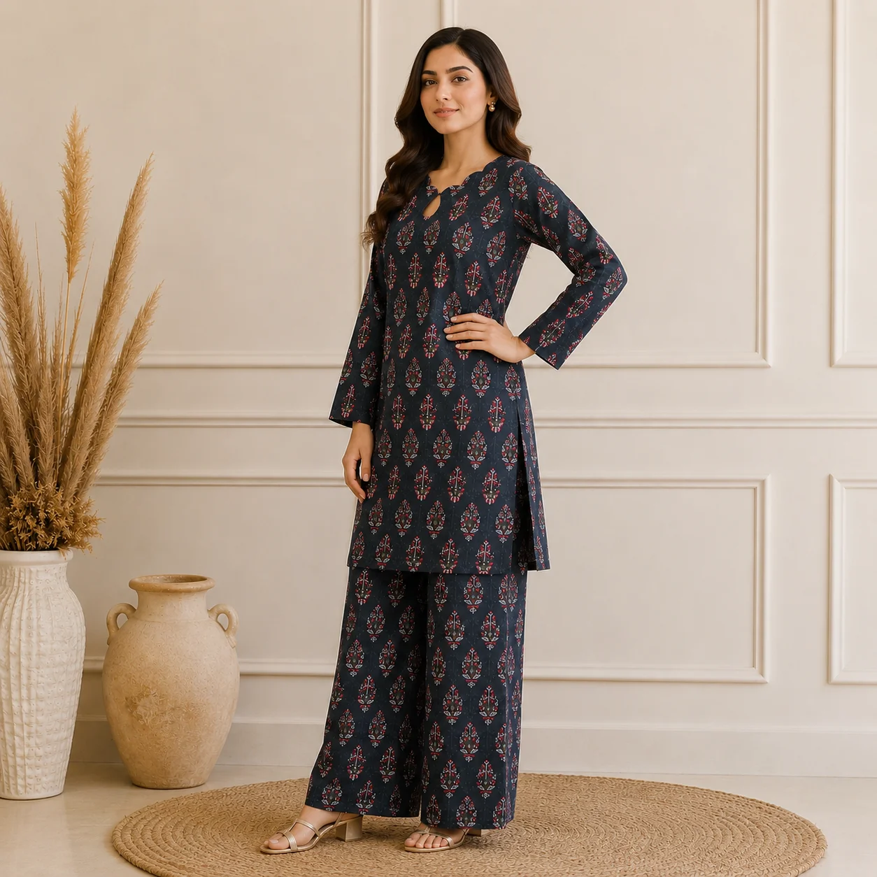 Black 2pc wholesale pakistani lawn suit