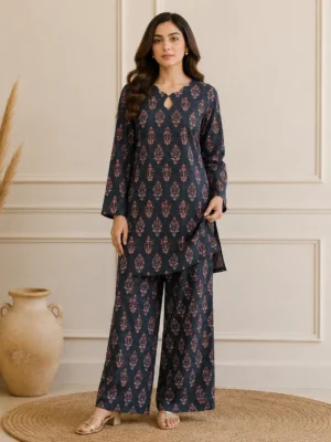 Navy Blue 2pc Wholesale Pakistani lawn Suit