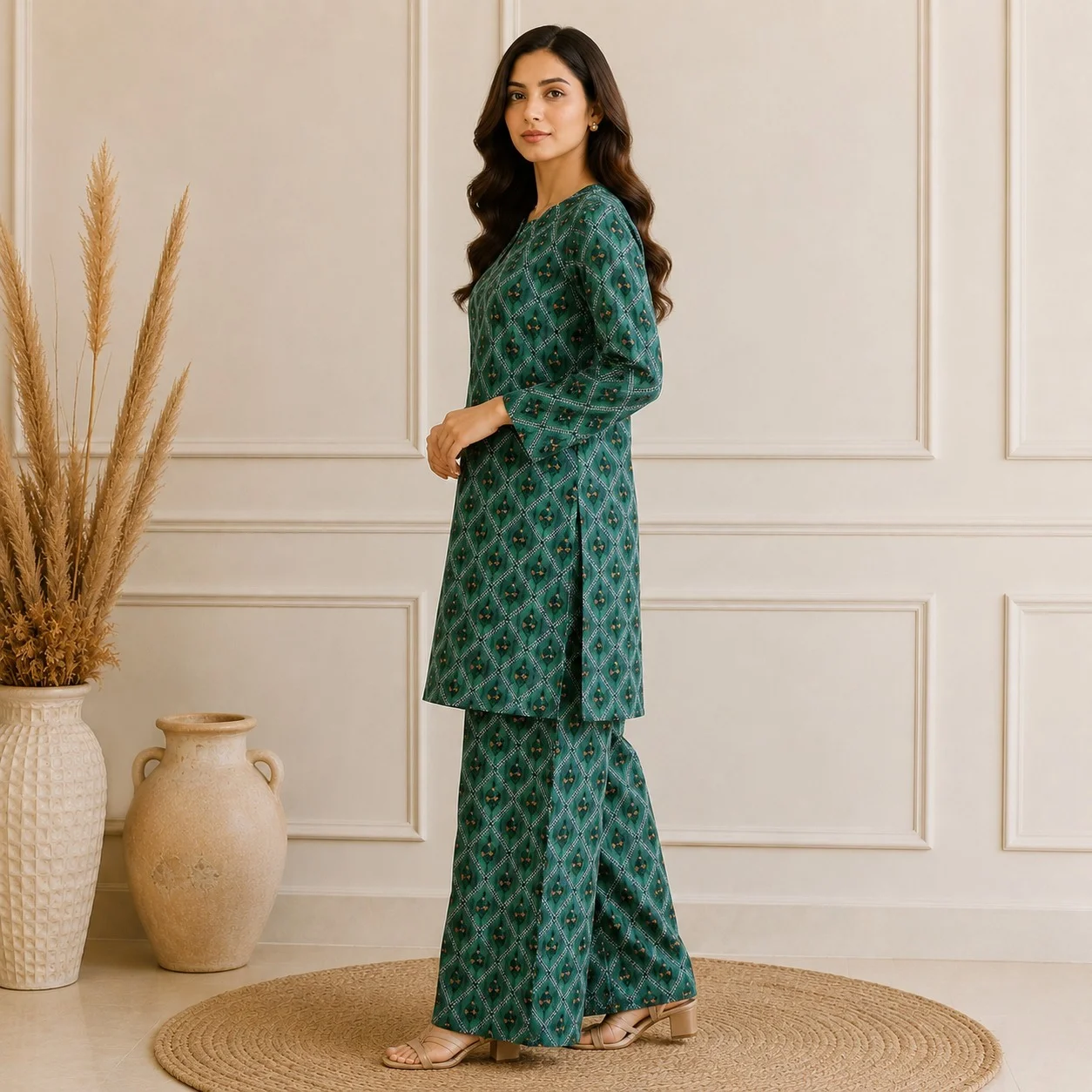 Forest Green Wholesale pakistani lawn suit