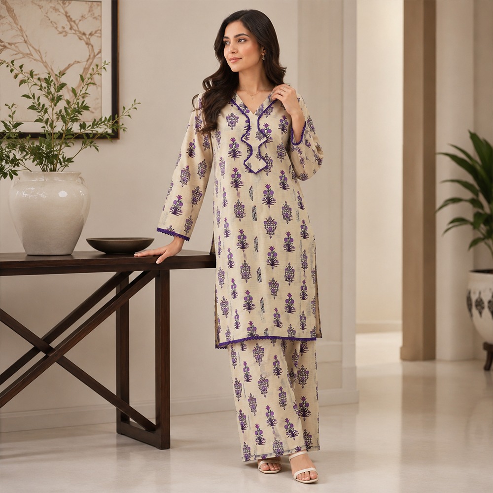 Ivory pakistani lawn suit wholesale