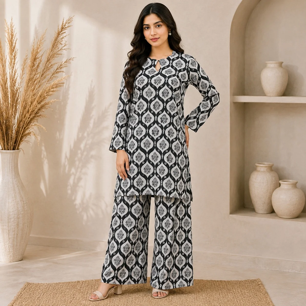Jet Black 2pc wholesale pakistani lawn suit