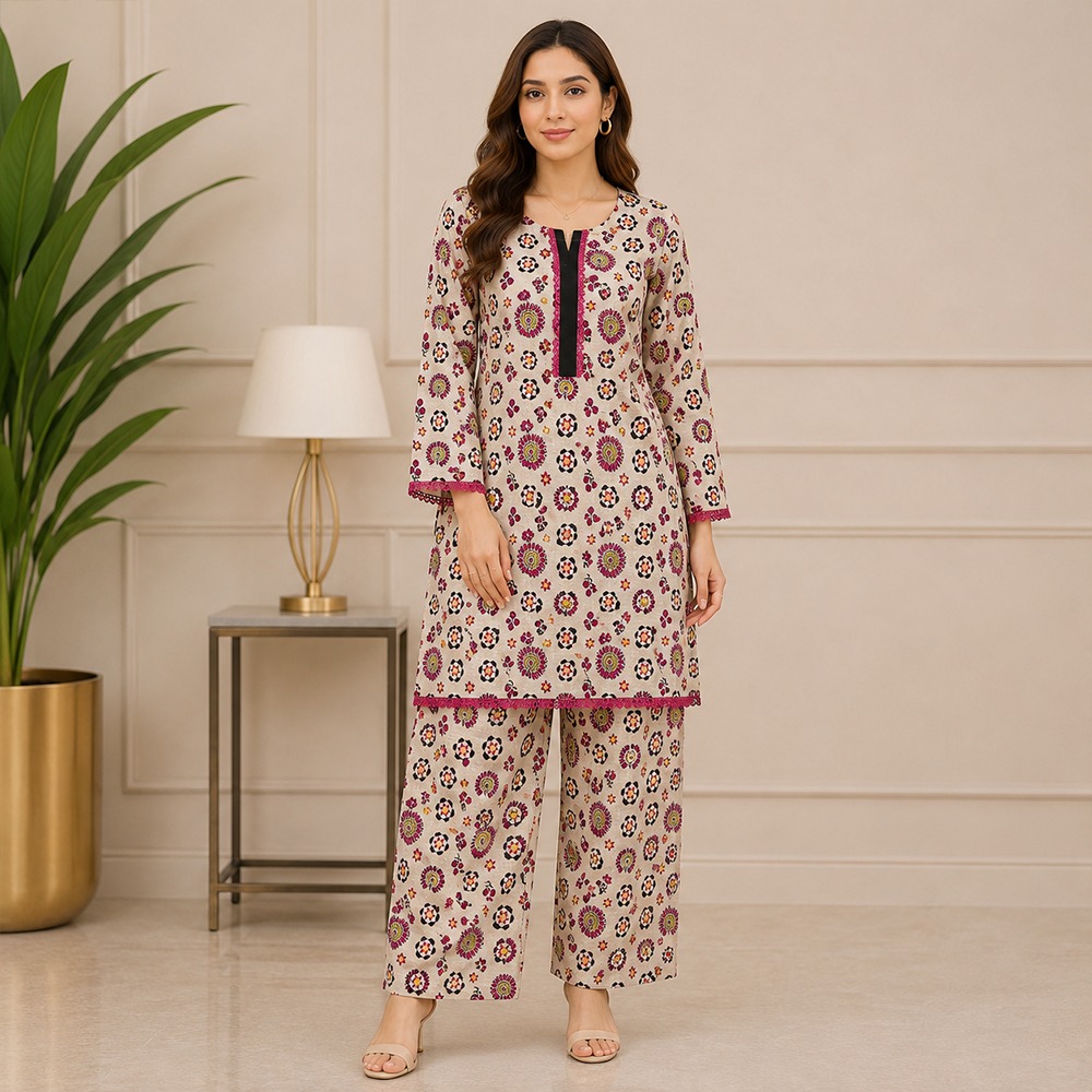 Light Beige Wholesale Stitched Lawn Suit