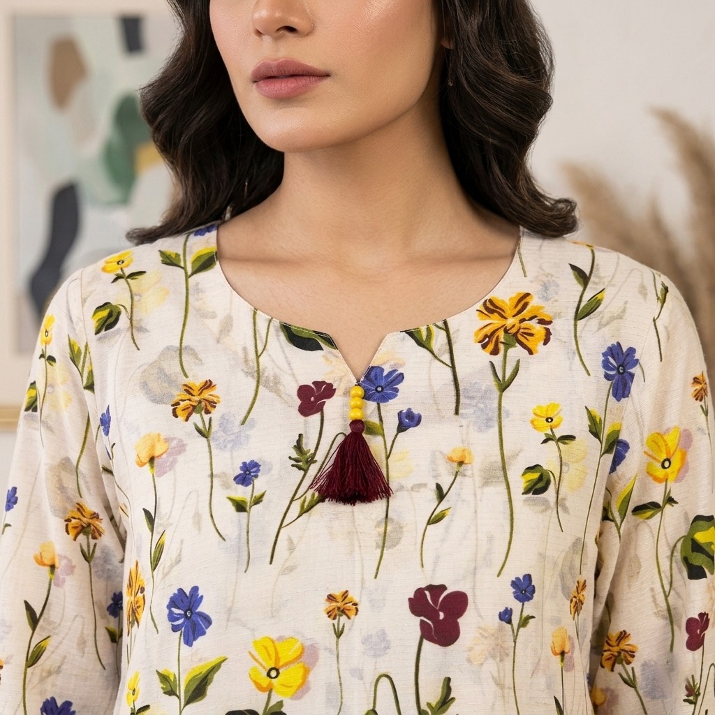 Off white pakistani lawn suit wholesale