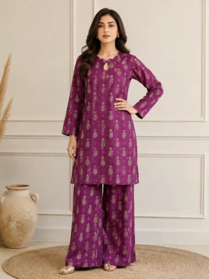 Plum Pakistani Lawn Suit Wholesale