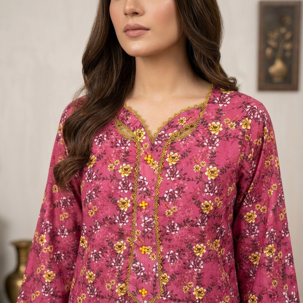Ruby Pink wholesale 2pc pakistani lawn suit