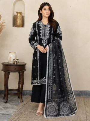 Black Embroidered Wholesale Pakistani Lawn Suit