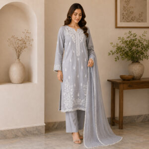 Grey Wholesale Pakistani Lawn Suit