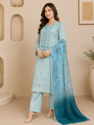 Light Blue Wholesale Pakistani Lawn Suit