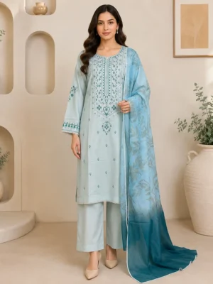 Light Blue Wholesale Pakistani Lawn Suit