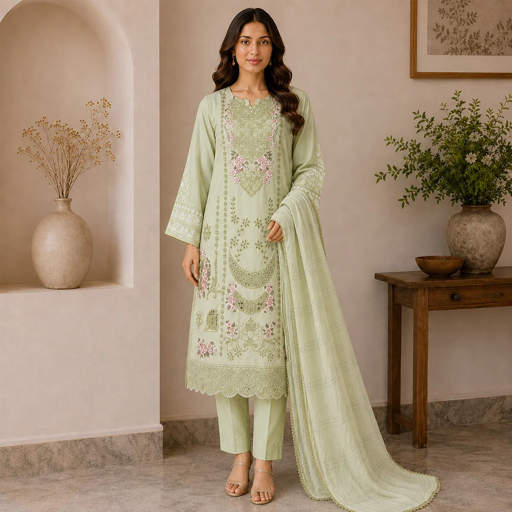 Light Greenwholesale pakistani lawn suit