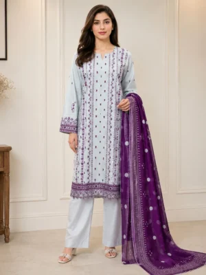 Light Purple Premium Wholesale Lawn Suit