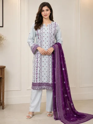 Light Purple Premium Wholesale Lawn Suit