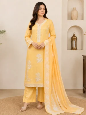 Light Yellow Wholesale Pakistani Lawn Suit