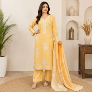 Light Yellow Wholesale Pakistani Lawn Suit