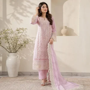 Lilac Pakistani Lawn Suit Wholesale