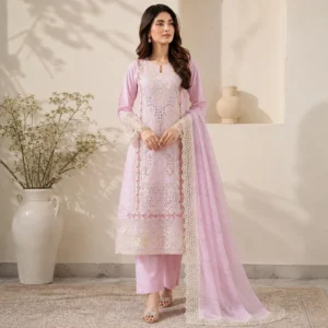 Lilac Pakistani Lawn Suit Wholesale