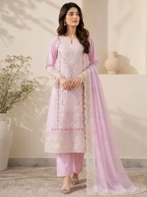 Lilac Pakistani Lawn Suit Wholesale