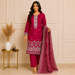 Maroon Wholesale Pakistani Lawn Suit