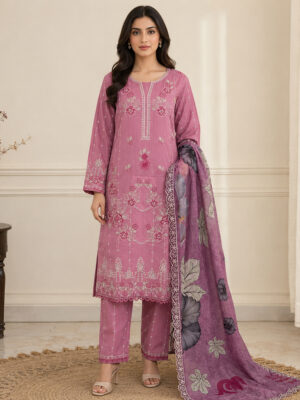 Mauve Pakistani Lawn Suit Wholesale